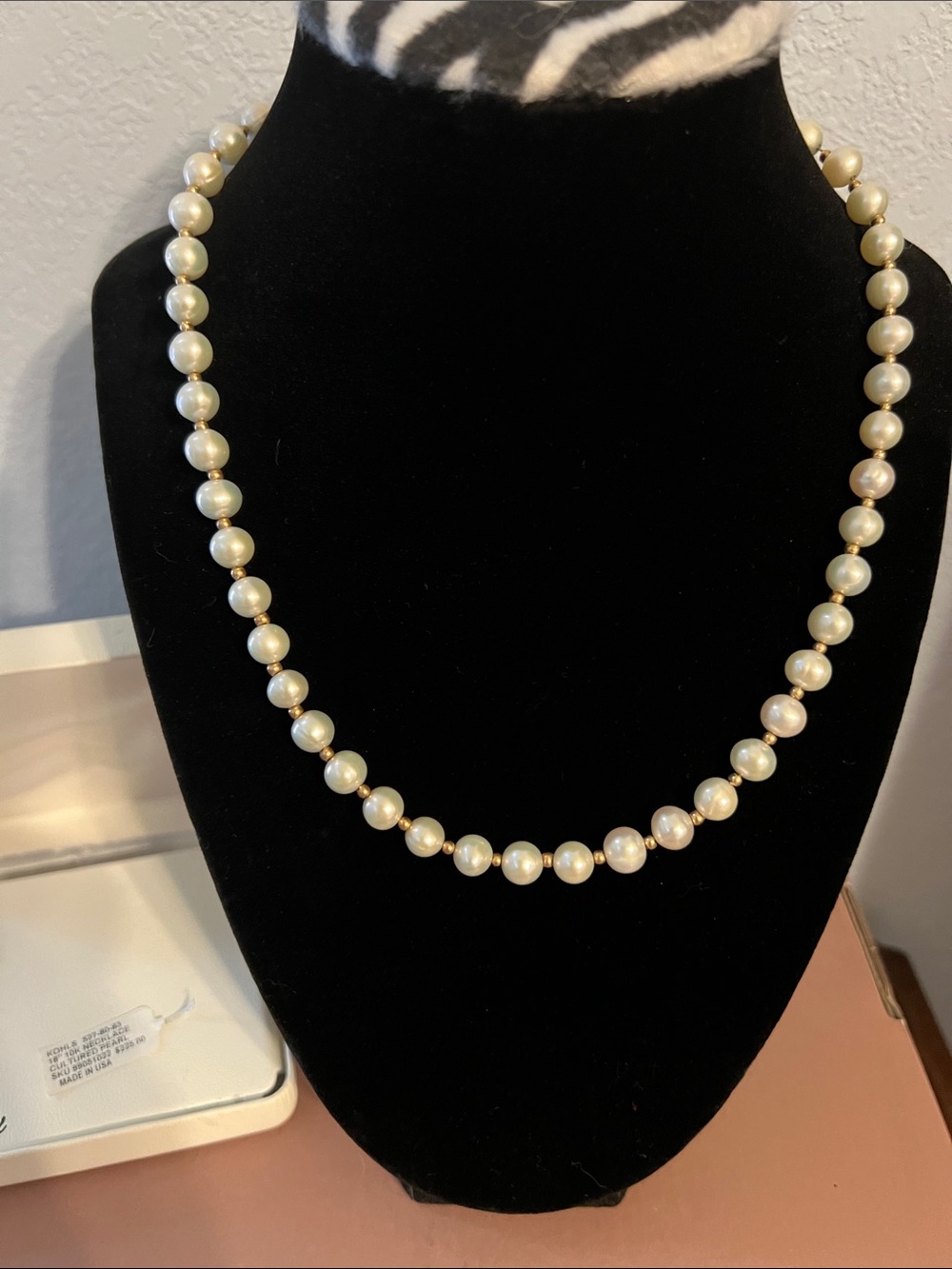 Kohl's Ivory Pearl Necklace With 10 K Gold